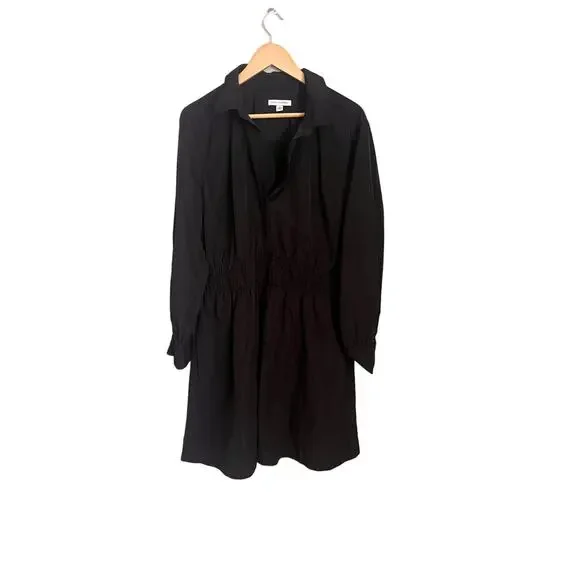 Free Assembly Women's Smocked Waist Mini Shirt Dress with Long Sleeves Size XL - Picture 4 of 7